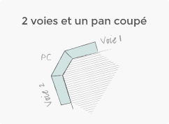 2 voies et un pan coupé 